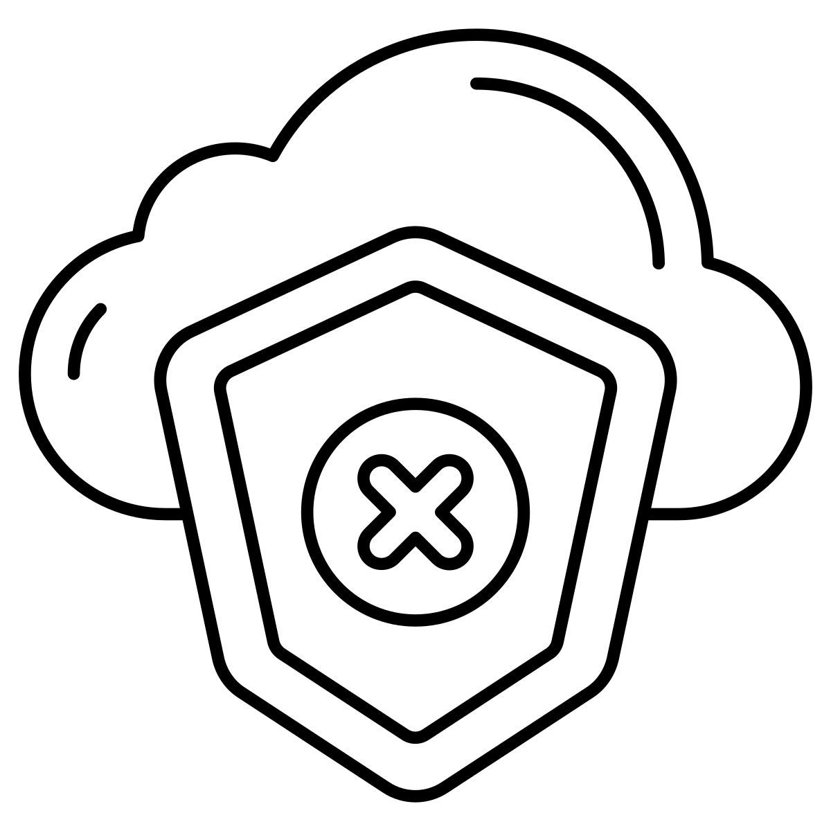 no cloud security icon