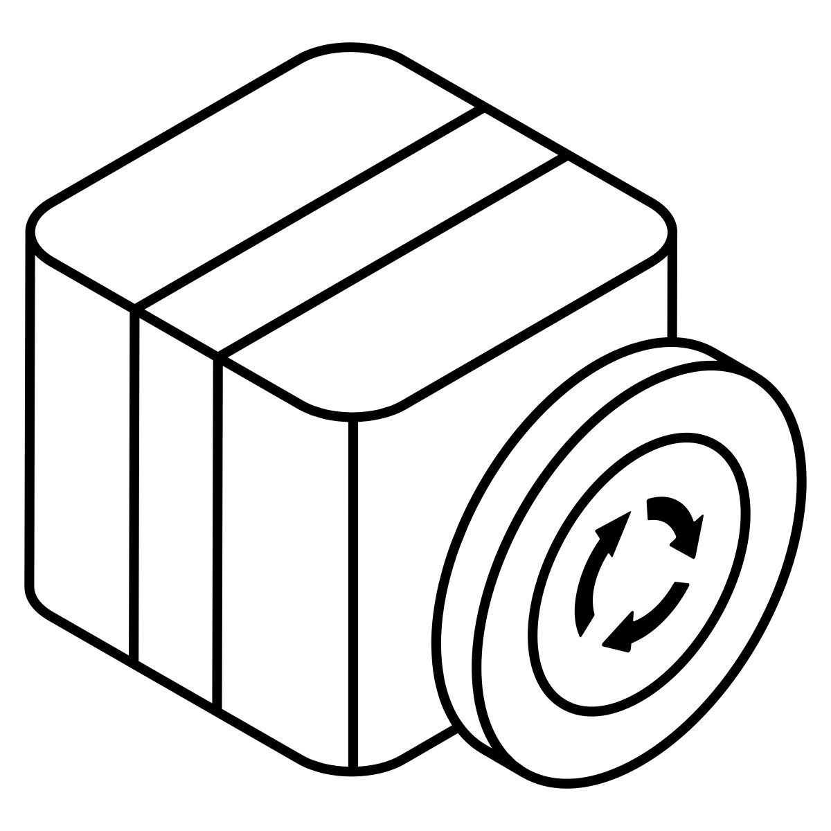 parcel recycling icon