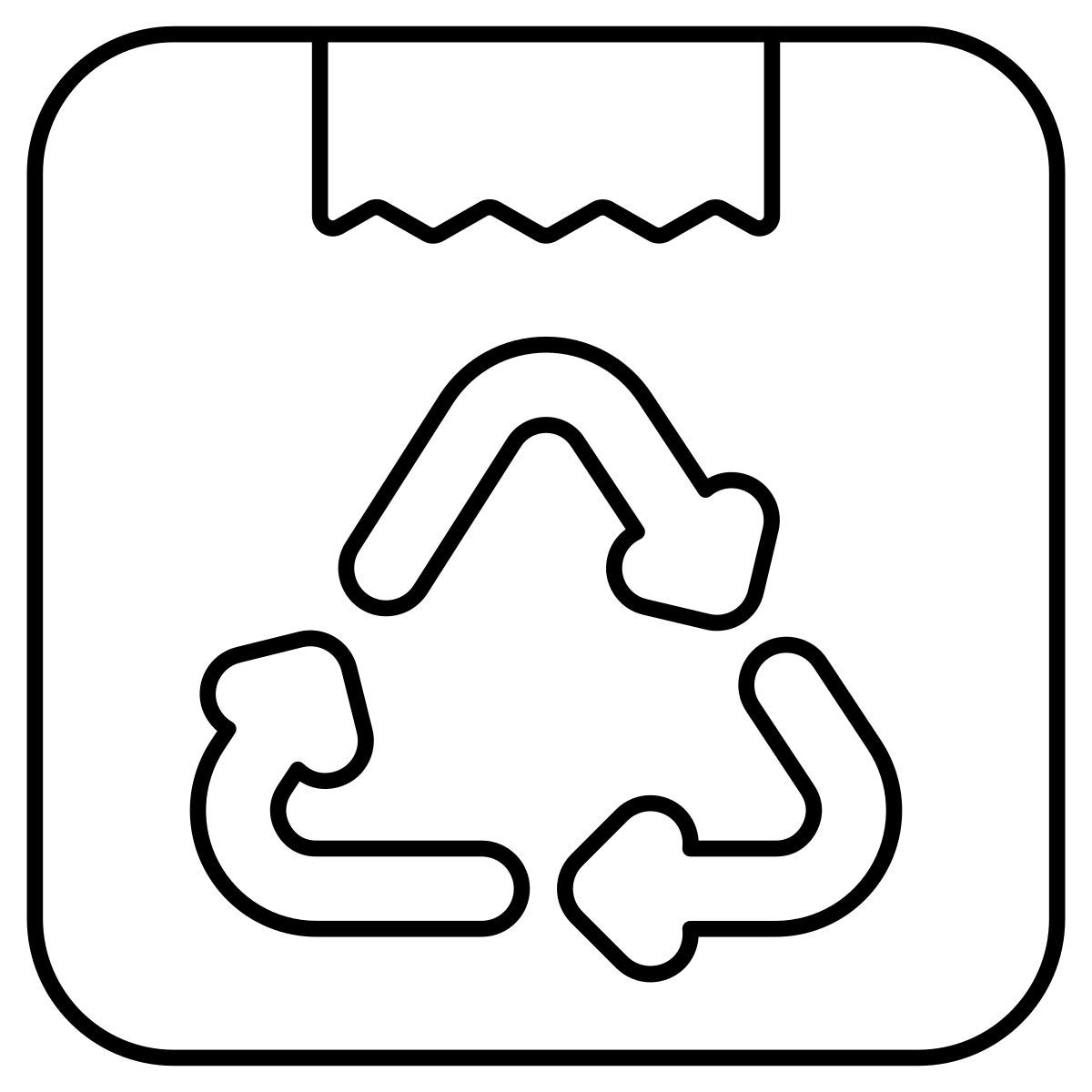 parcel recycling icon