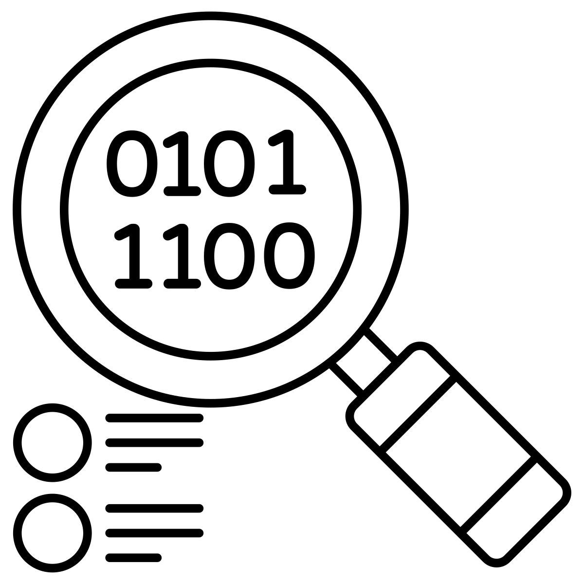 rechercher des données binaires icon