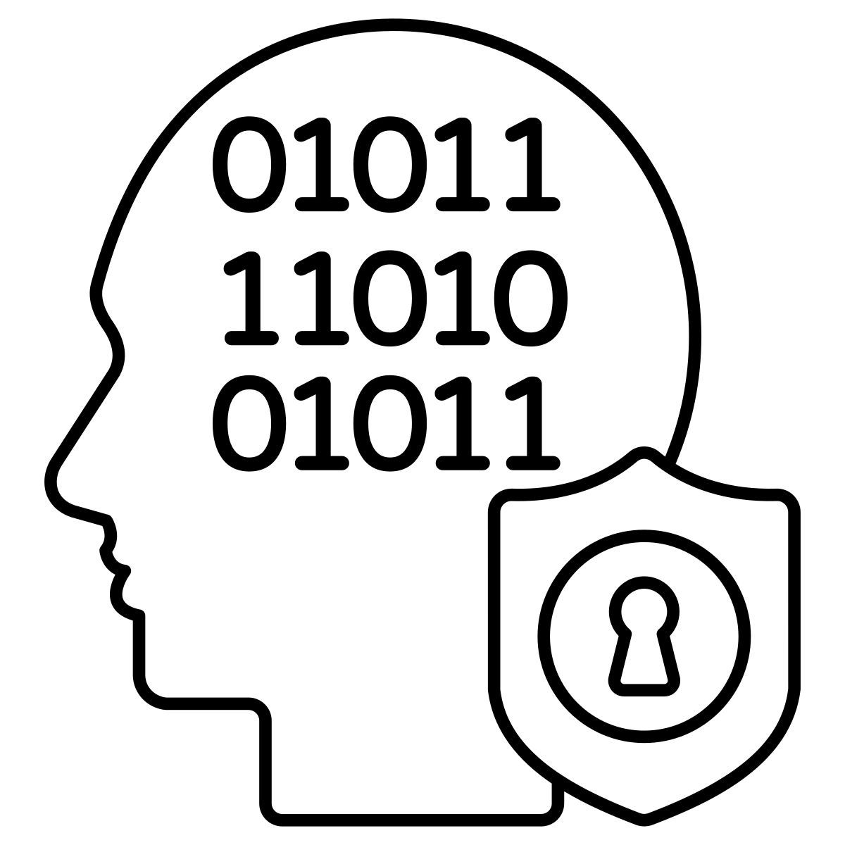 secure binary data icon