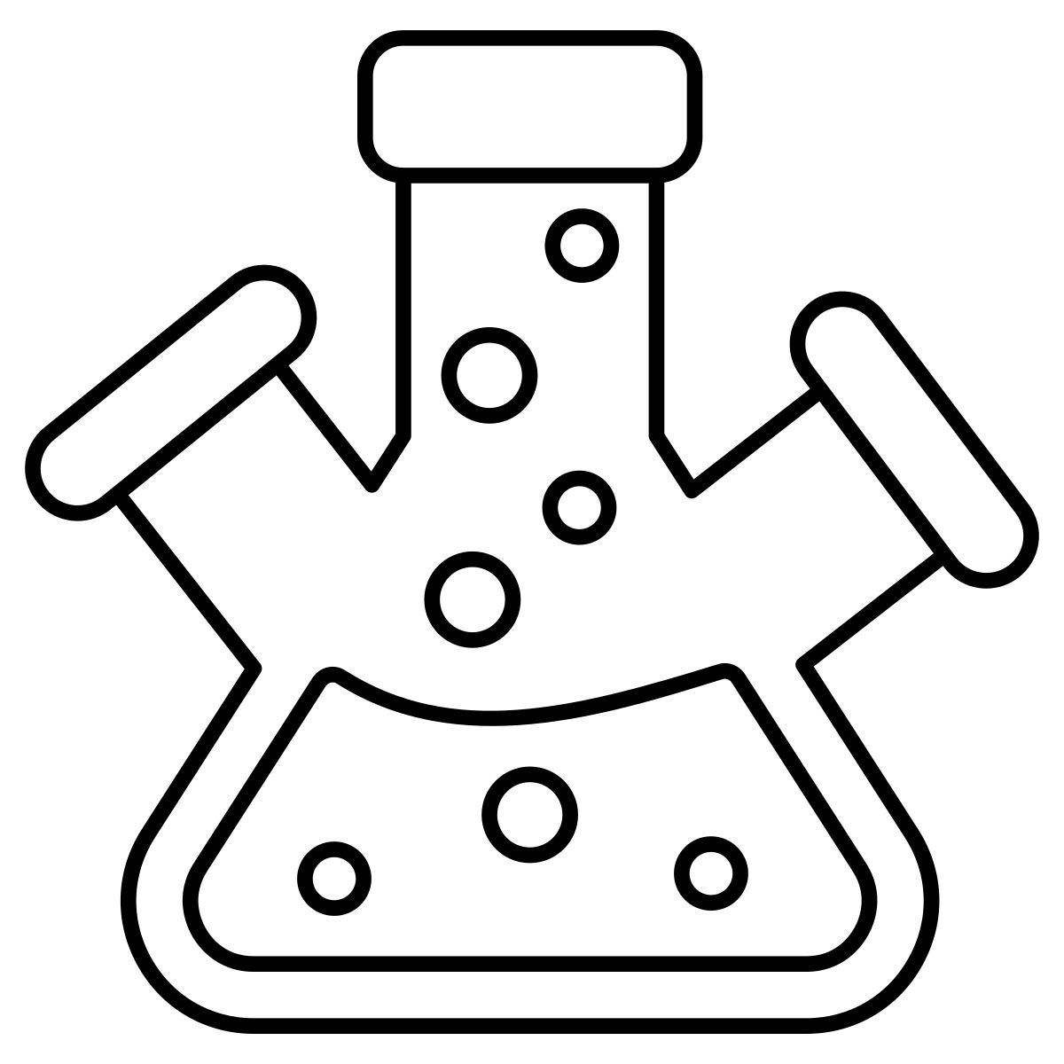 triple neck flask icon