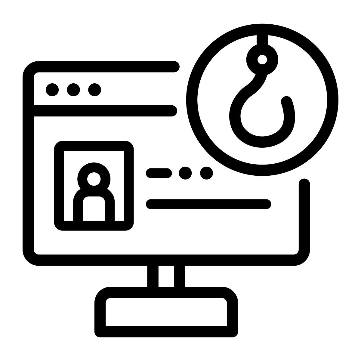 phising; computer; attact; hook; user; identity; privacy icon