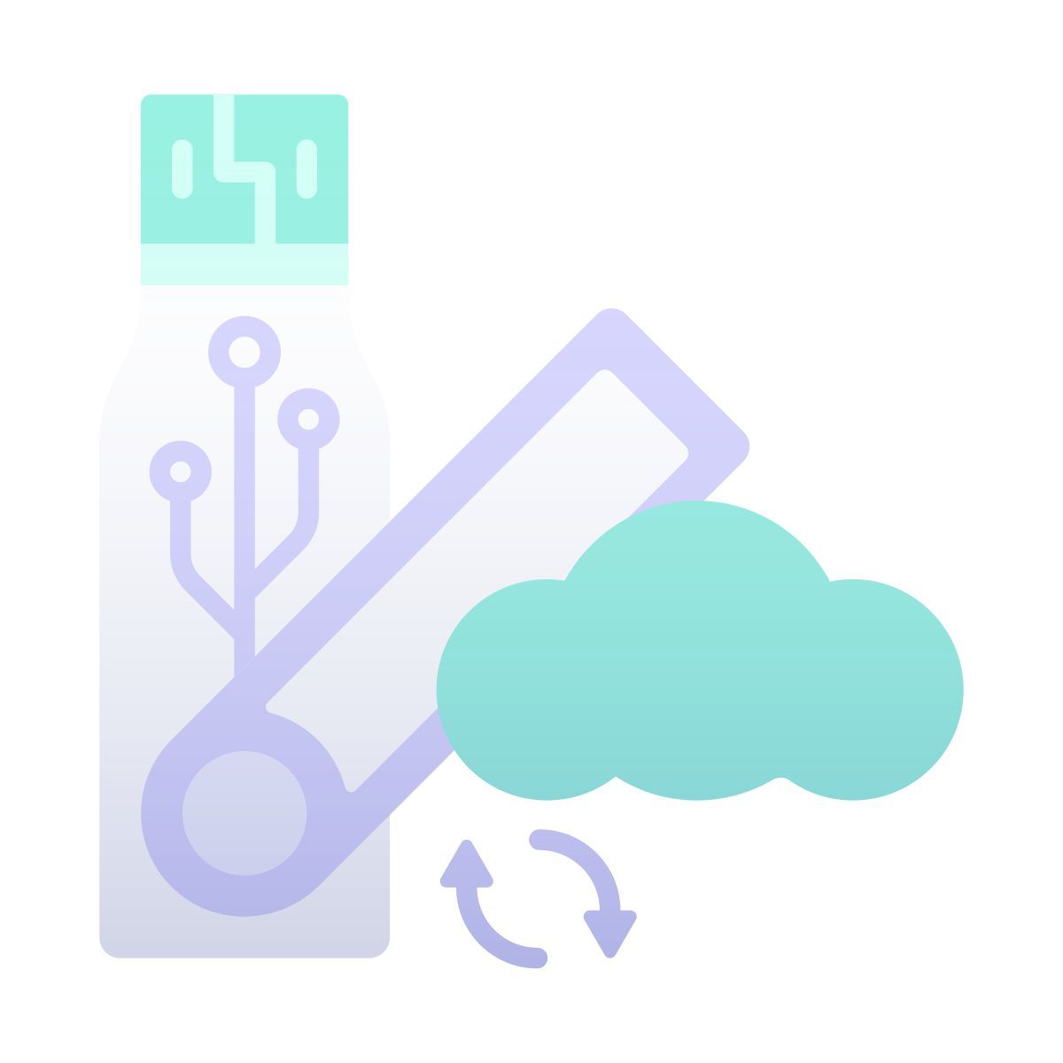 usb flash drive cloud icon