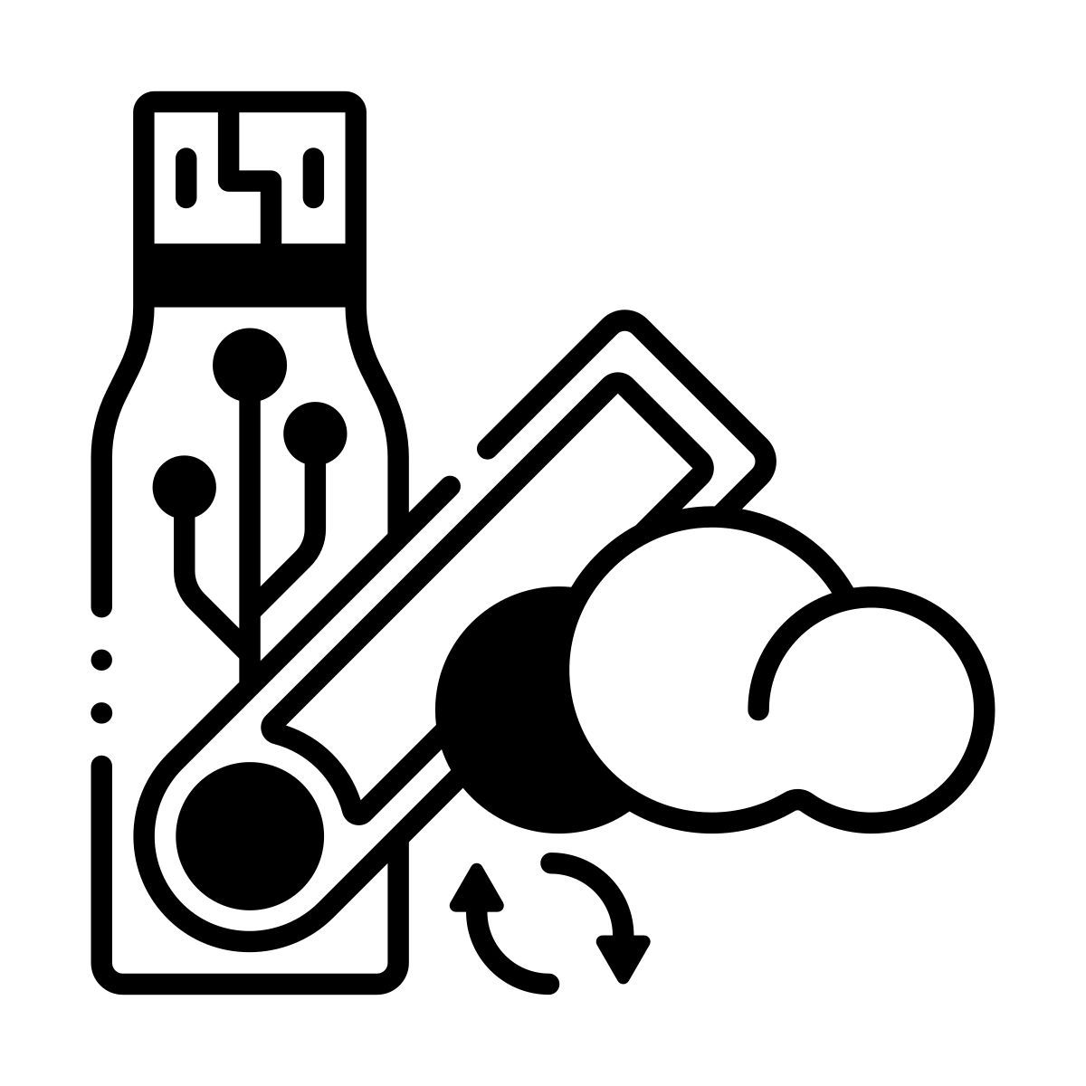 usb flash drive cloud icon