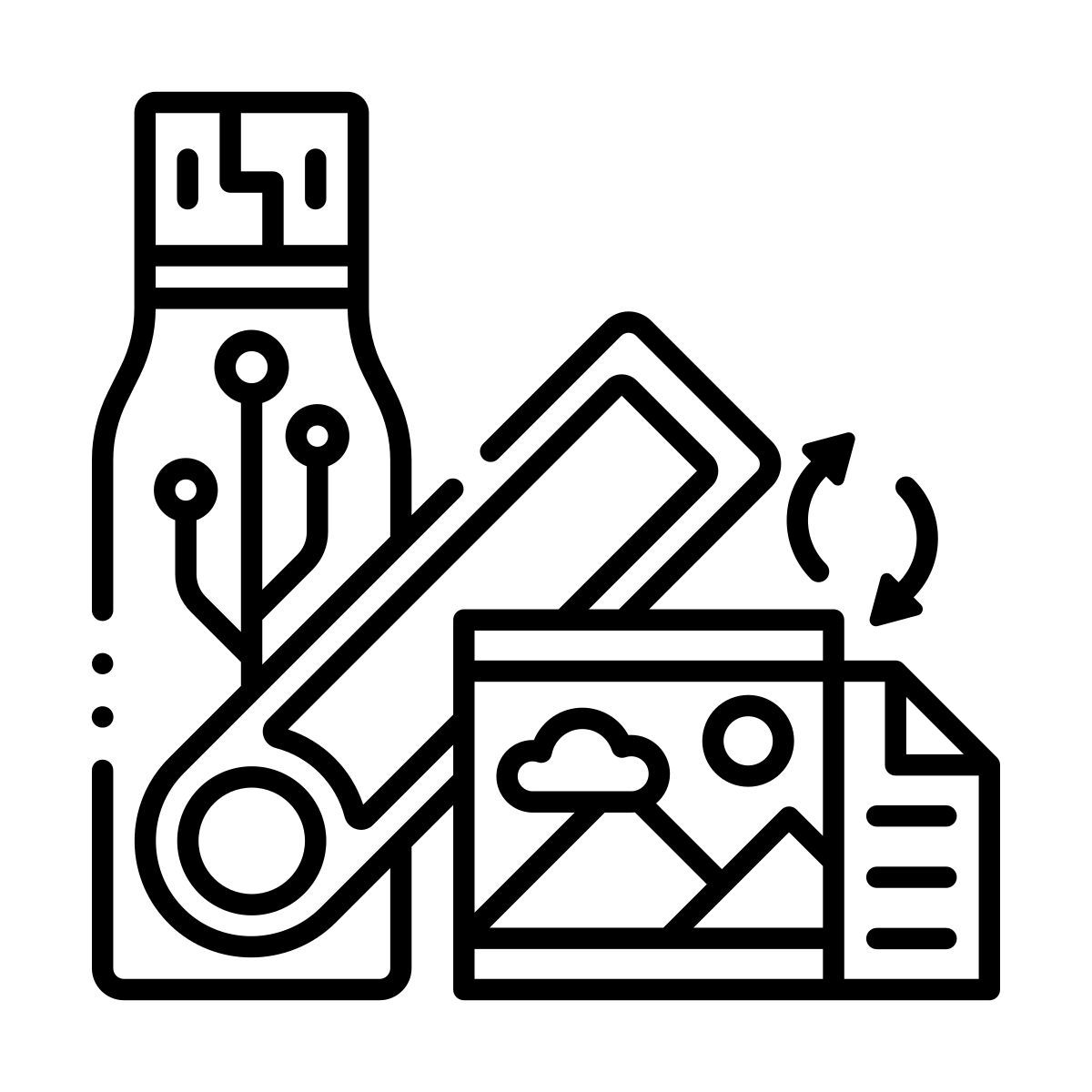 documenti su chiavetta usb icon