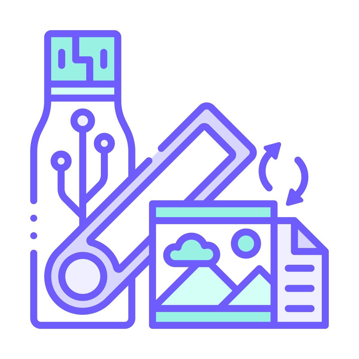 documenti su chiavetta usb icon