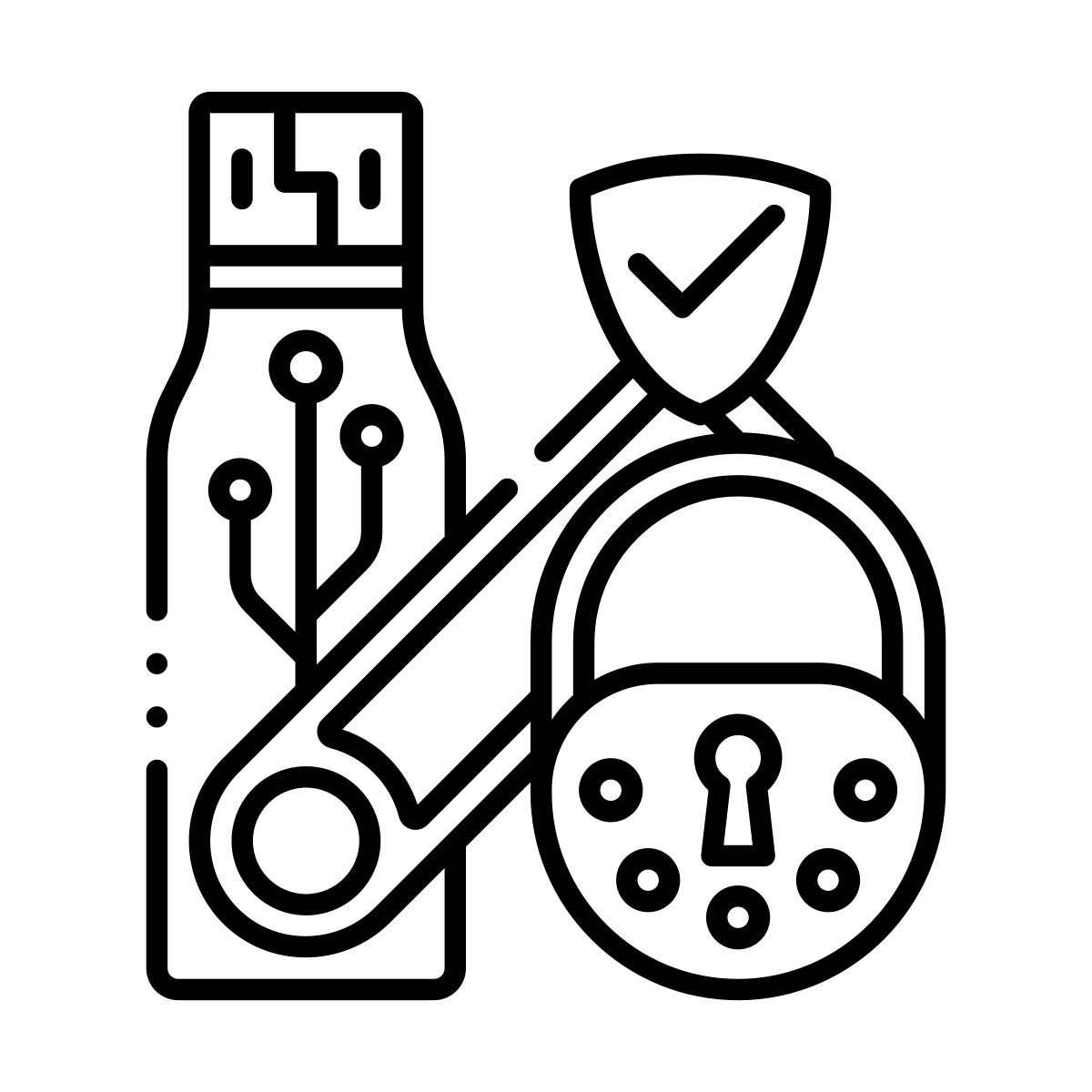 usb flash drive lock icon