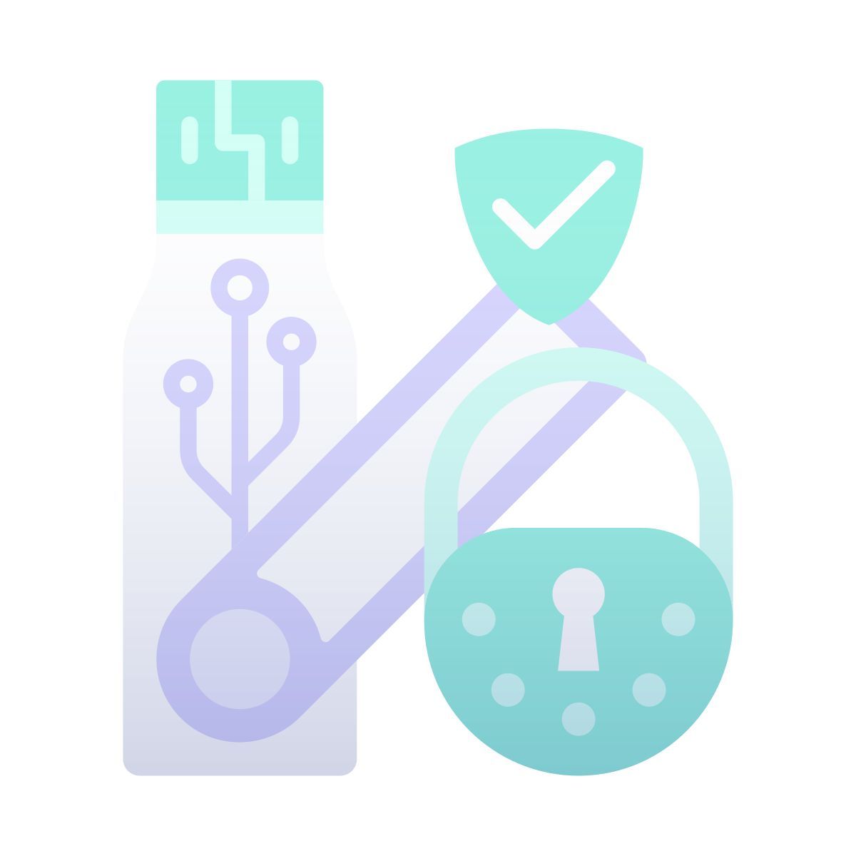 usb flash drive lock icon