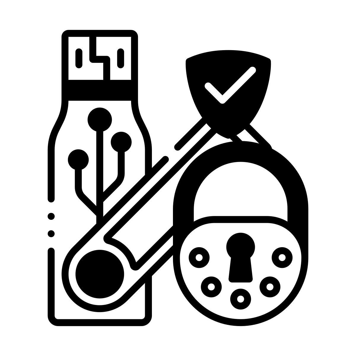 usb flash drive lock icon