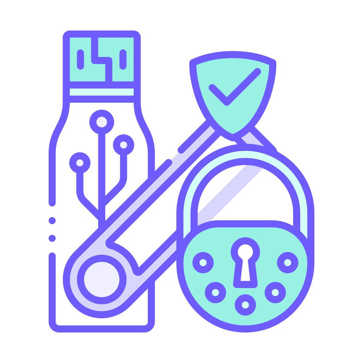 usb flash drive lock icon