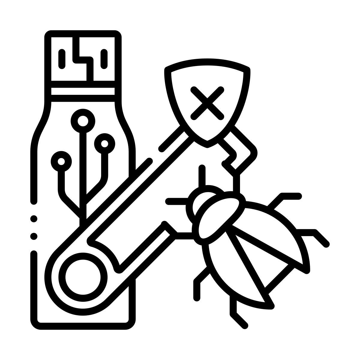usb flash drive virus icon