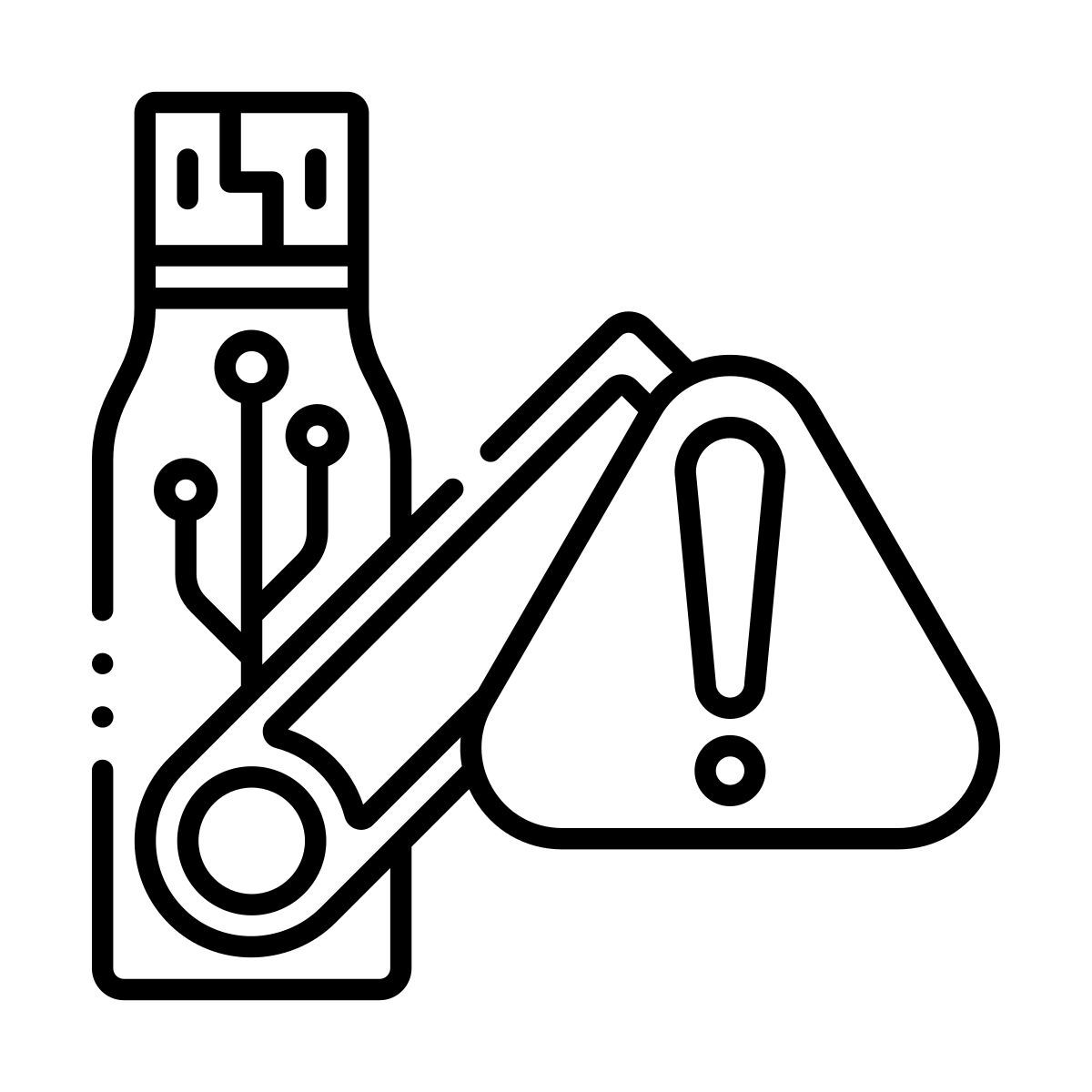 usb flash drive warning icon