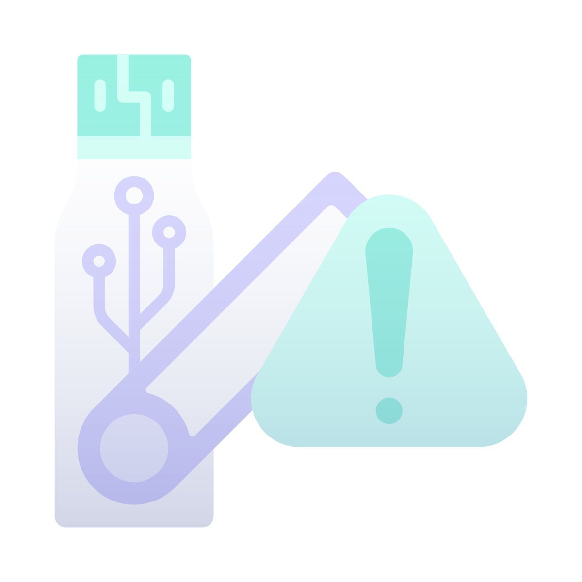 usb flash drive warning icon