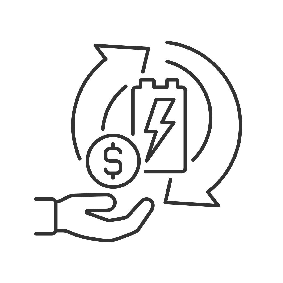 battery recycling technology icon