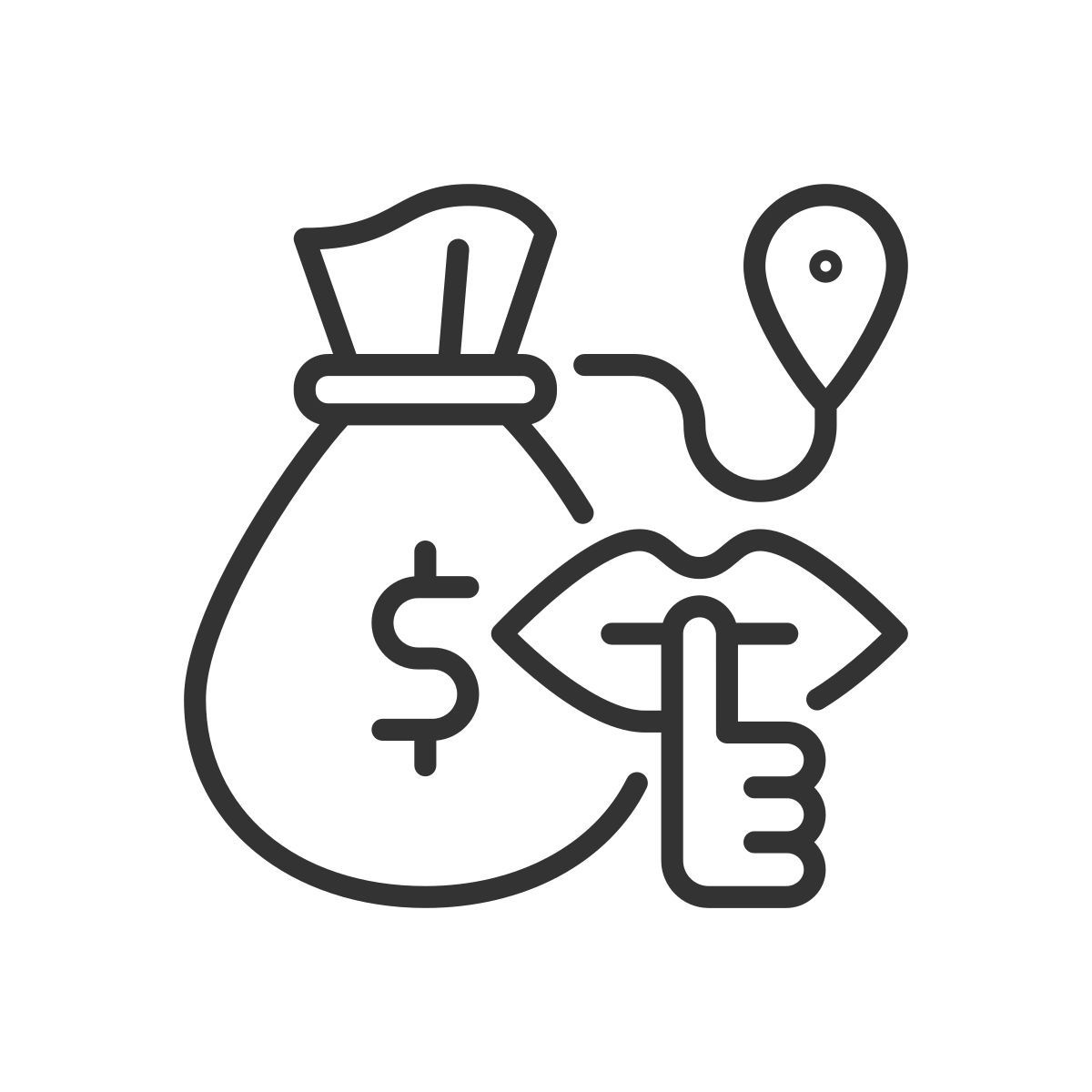 bulk cash smuggling linear icon icon