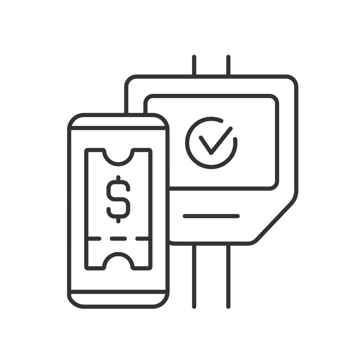 contactless ticketing in public transport icon