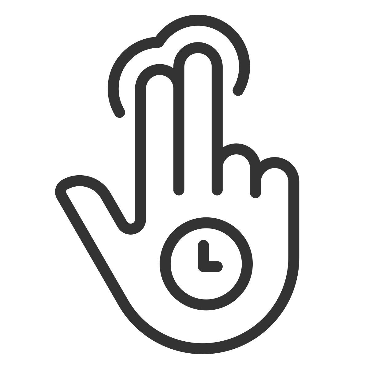 double finger holding icon