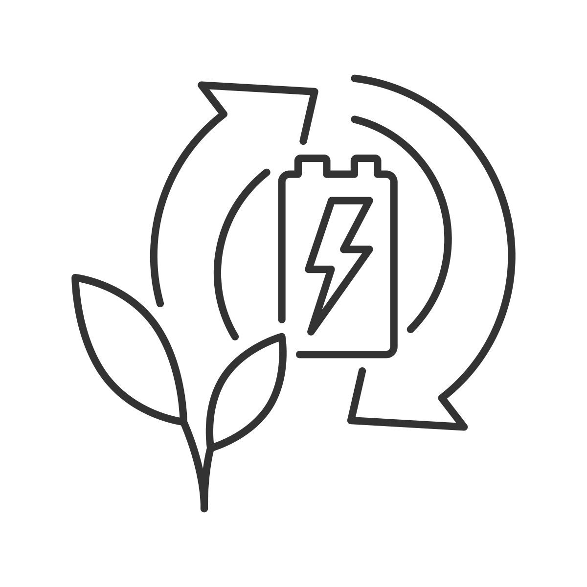 eco battery recycling icon