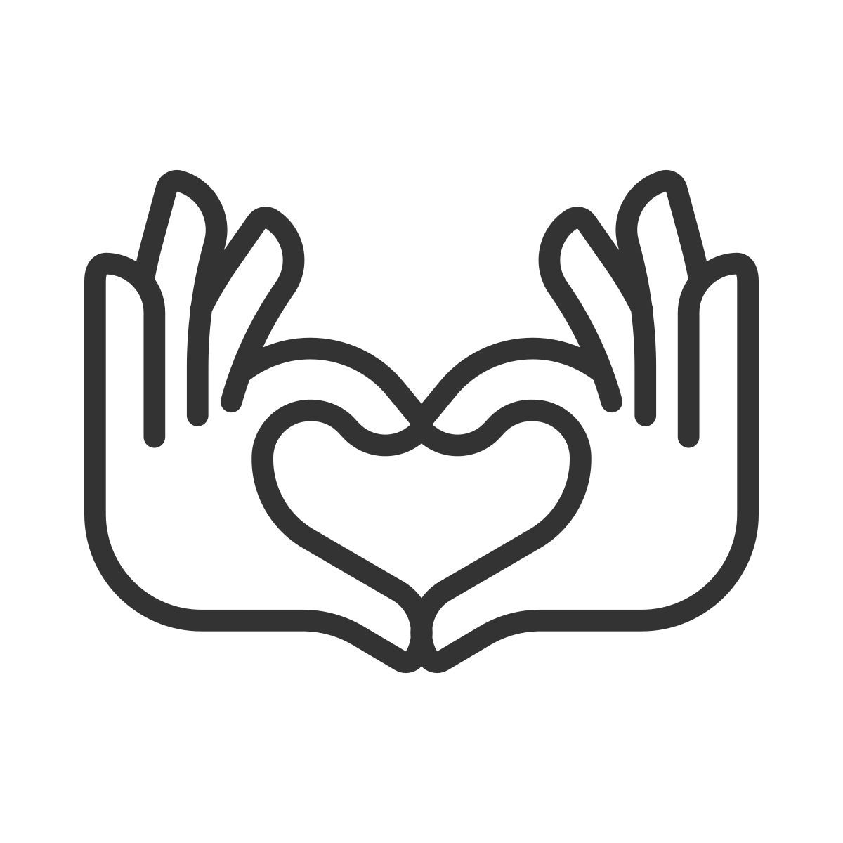 hands heart gesture icon