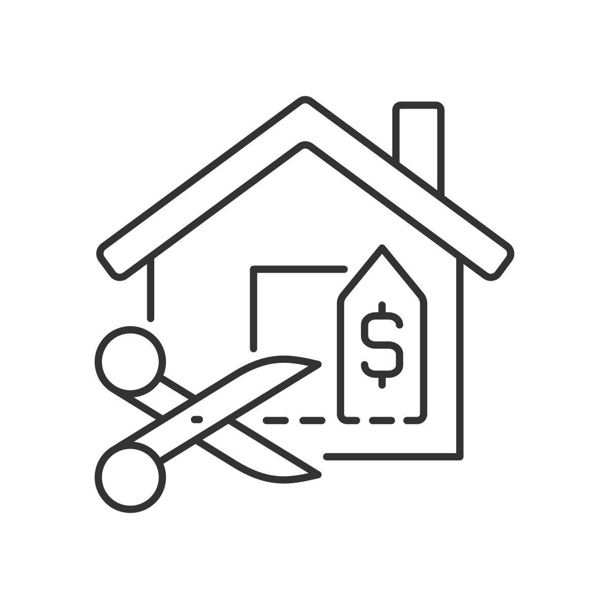 house for reduced price icon