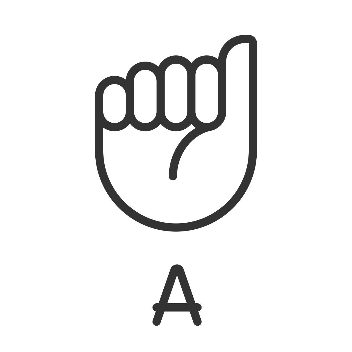 letter a in asl icon