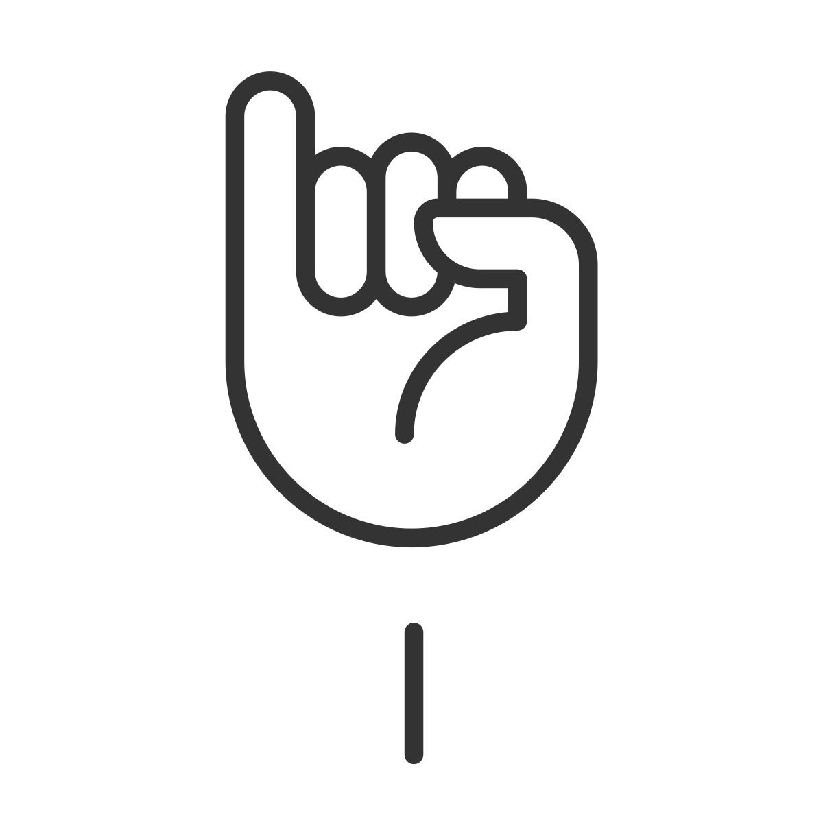 letter i in asl icon