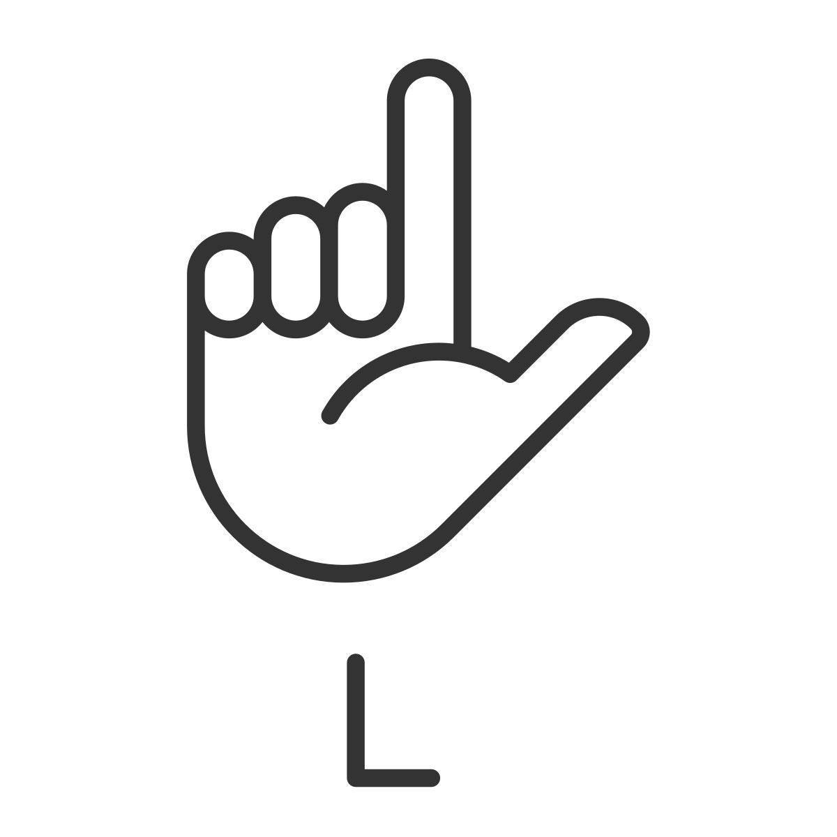 letter l in asl icon