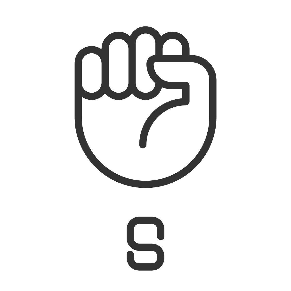 letter s in asl icon