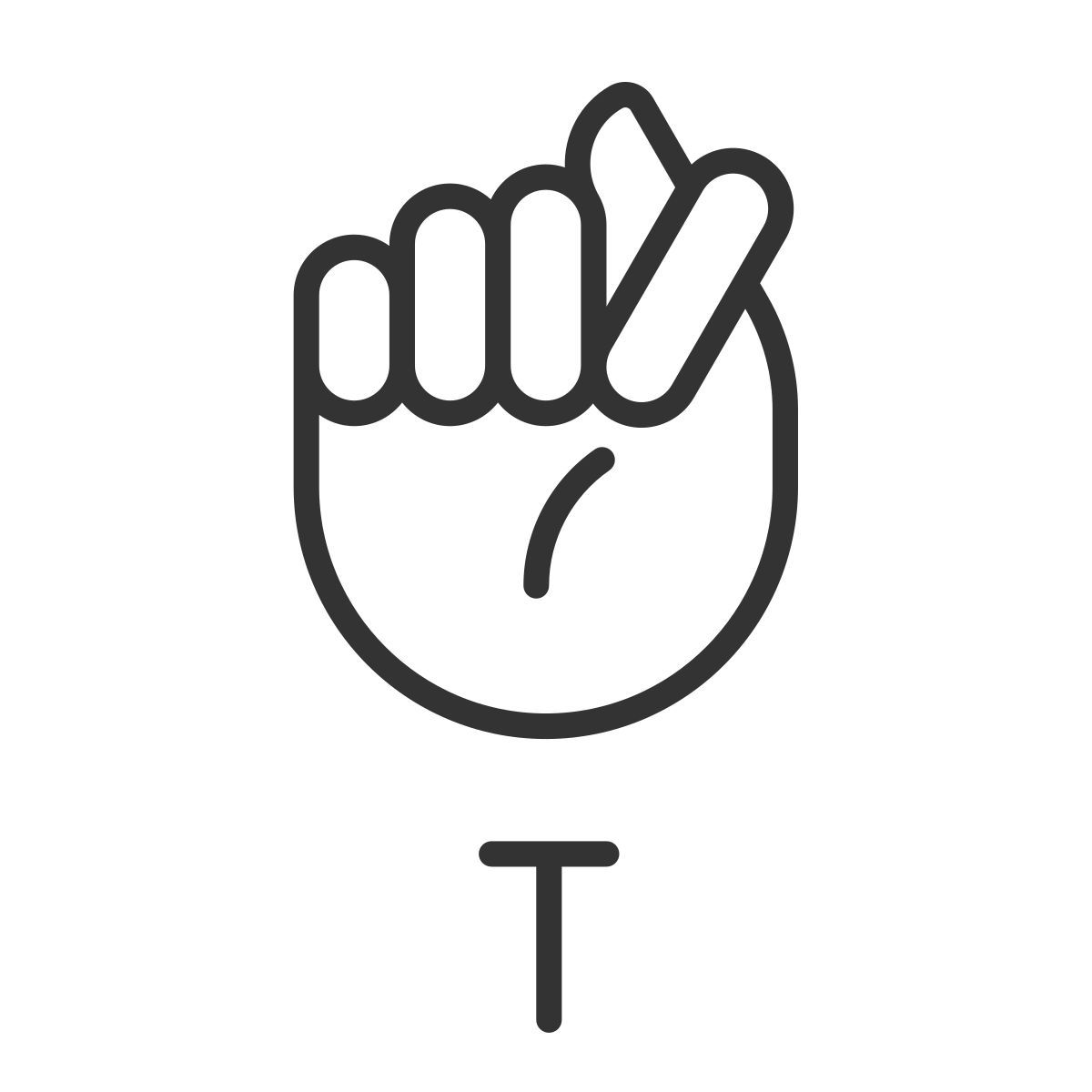 letter t in asl icon