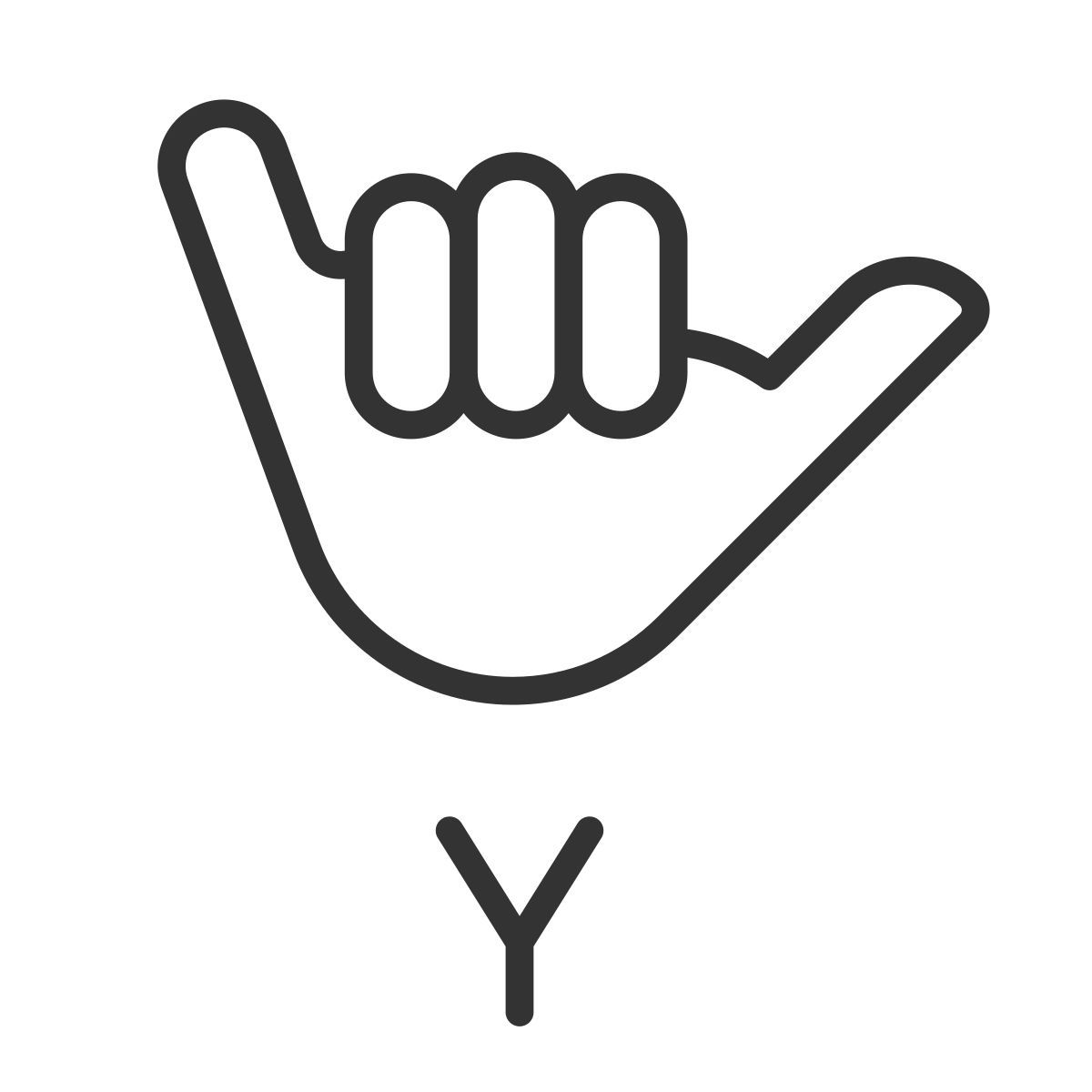 letter y in asl icon