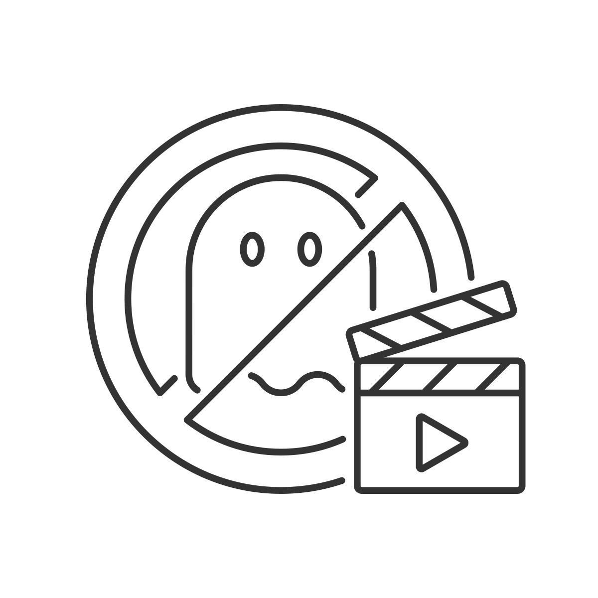 no horror movies icon