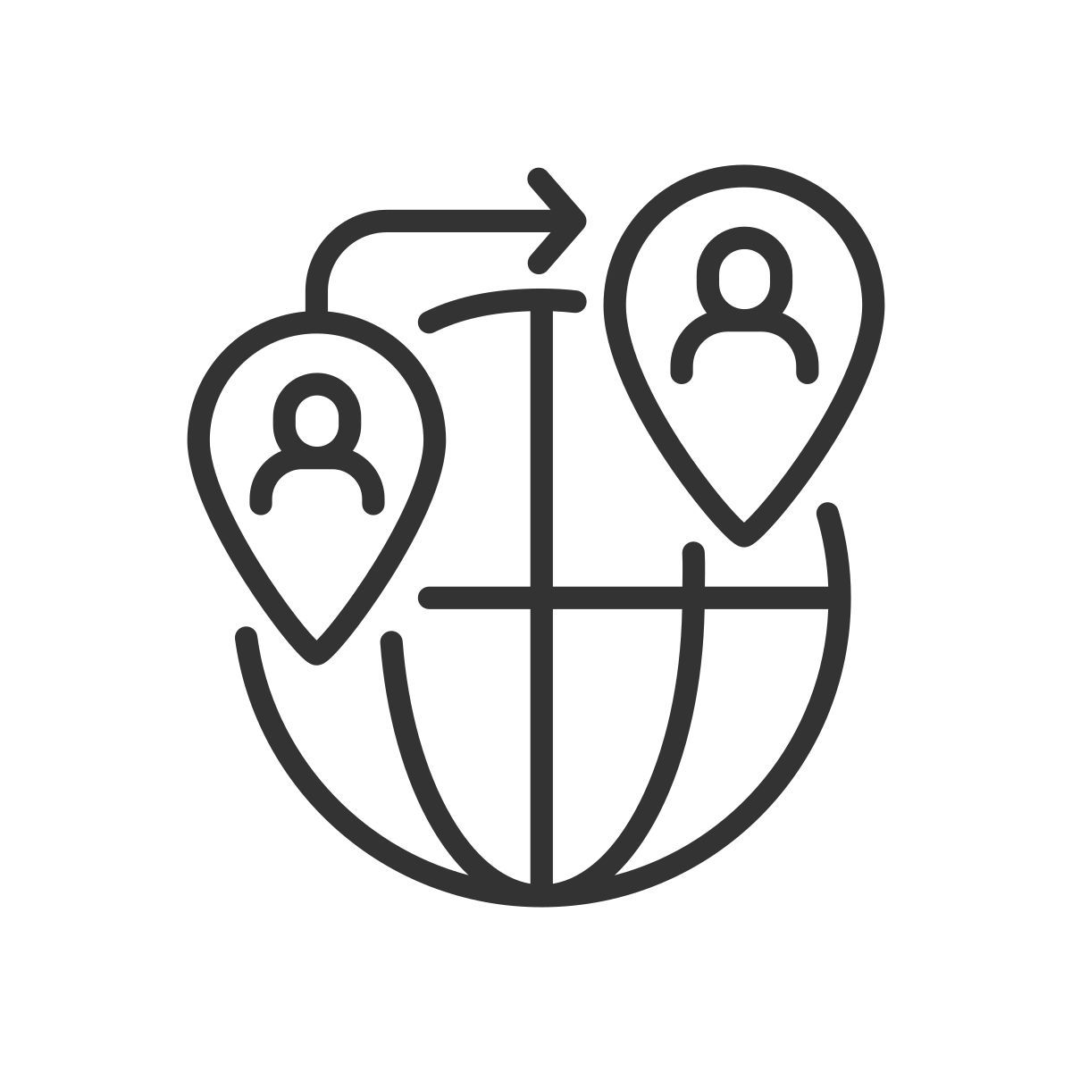 icône linéaire de trafic de personnes icon