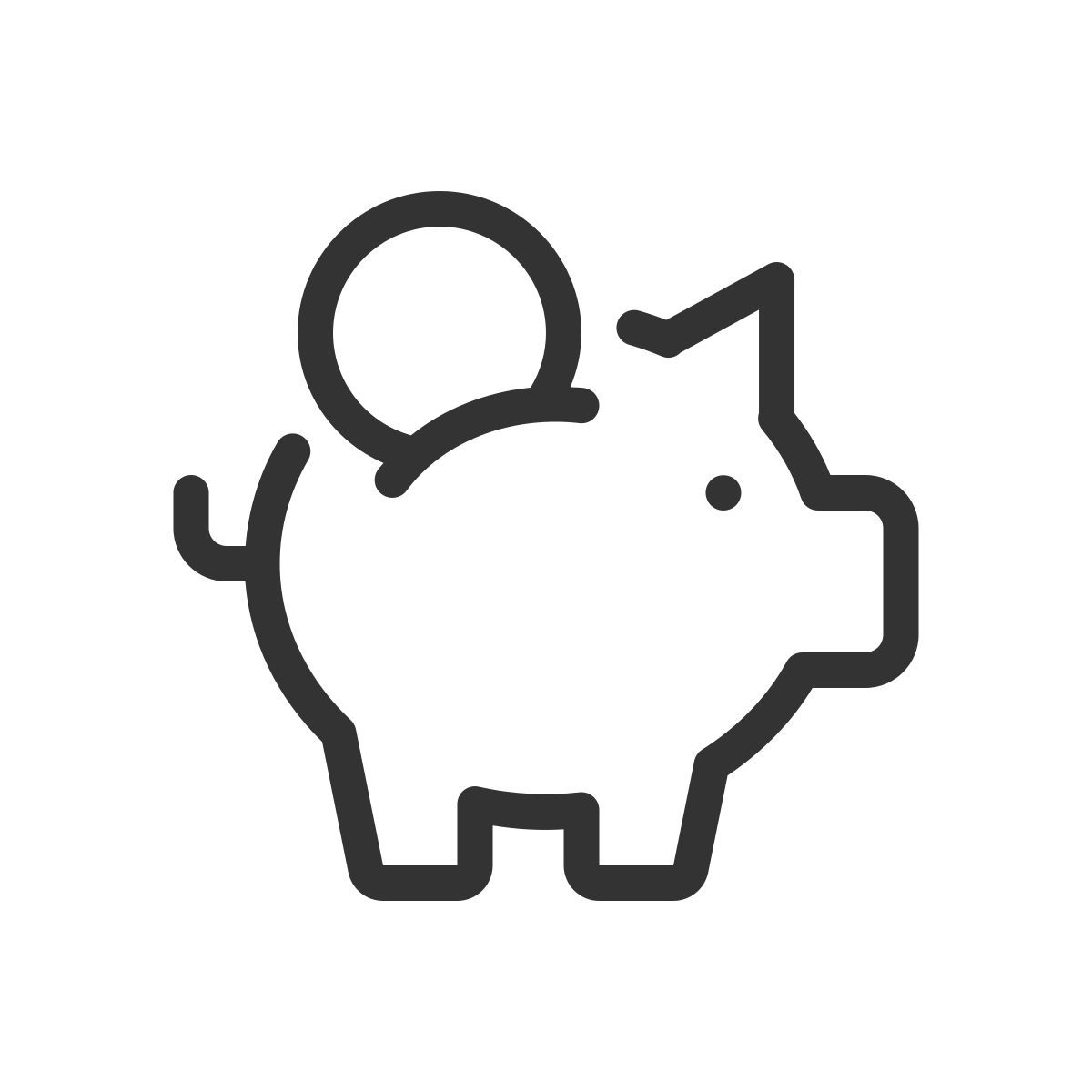 put coin into piggy bank icon
