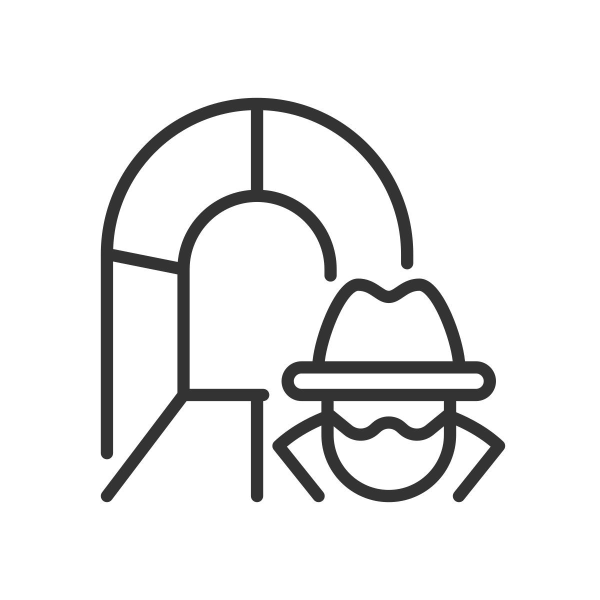 Icône linéaire du tunnel de contrebande icon