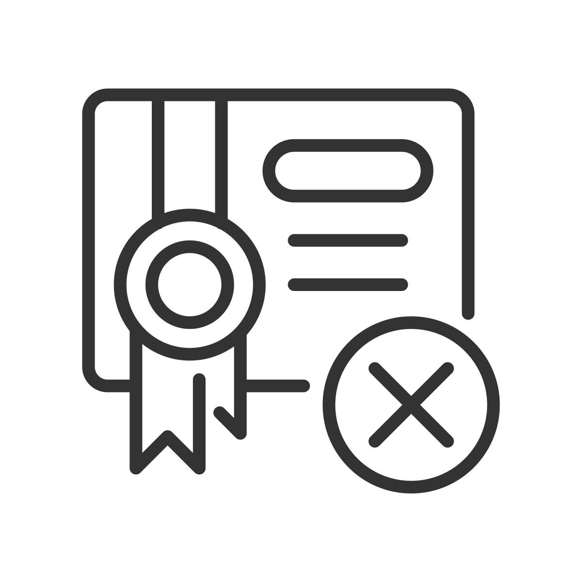 submission decline linear icon icon