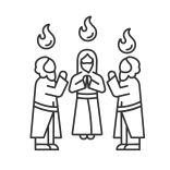 external Apostles-with-Holy-Tongues-of-Fire-bible-narratives-linear-outline-icons-papa-vector icon