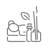 external Aromatherapy-massage-types-linear-outline-icons-papa-vector icon