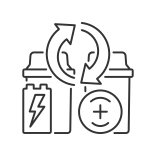 external Battery-Recycling-Technology-battery-recycling-linear-outline-icons-papa-vector-2 icon