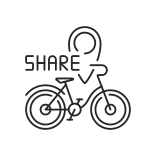 external Bicycle-Sharing-System-car-sharing-linear-outline-icons-papa-vector icon