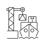external Cargo-Loading-marine-industry-linear-outline-icons-papa-vector icon
