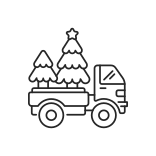 external Christmas-Tree-Delivery-winter-services-linear-outline-icons-papa-vector icon