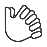 external Clasped-Hands-hand-gesture-linear-outline-icons-papa-vector icon