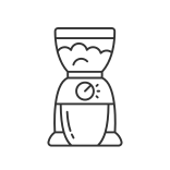 external Coffee-Grinder-small-kitchen-appliances-linear-outline-icons-papa-vector icon