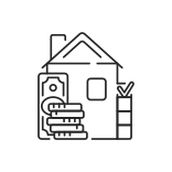 external Down-Payment-pawn-shop-linear-outline-icons-papa-vector icon