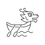 external Dragon-Boat-chinese-holidays-linear-outline-icons-papa-vector icon