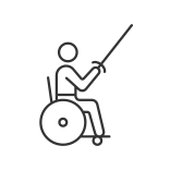 external Fencing-paralympic-games-linear-outline-icons-papa-vector icon