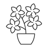 external Flowering-Tree-Shrubs-gardening-store-categories-linear-outline-icons-papa-vector icon