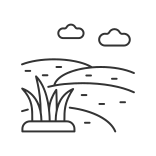 external Grassland-land-types-linear-outline-icons-papa-vector icon