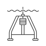 external Hydraulically-Damped-Gravity-Corer-marine-exploration-linear-outline-icons-papa-vector icon